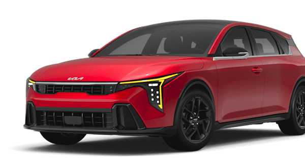 Left facing K4 GT-Line Turbo trim vehicle image in Currant Red