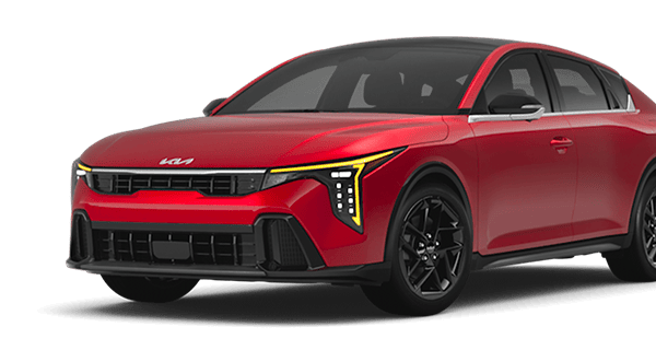 Left facing K4 GT-Line Turbo trim vehicle image in Currant Red