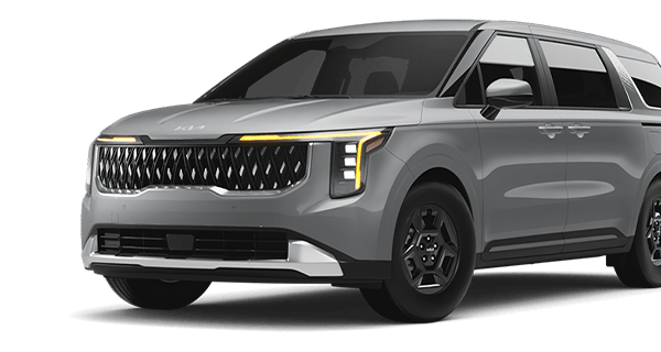 Left facing Carnival LXS trim vehicle image in Ceramic Silver.
