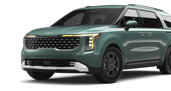 Left facing Carnival SX trim vehicle image in Iceberg Green.