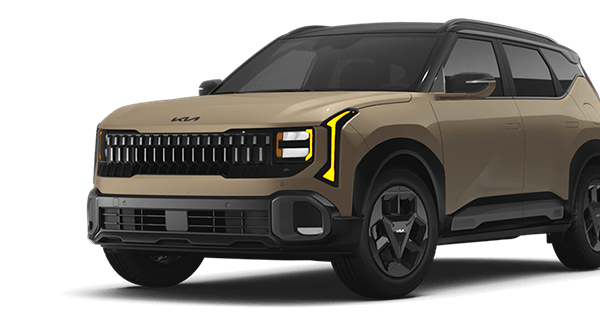 Left facing Seltos X-Line AWD trim vehicle image in Terrain Brown 2-tone