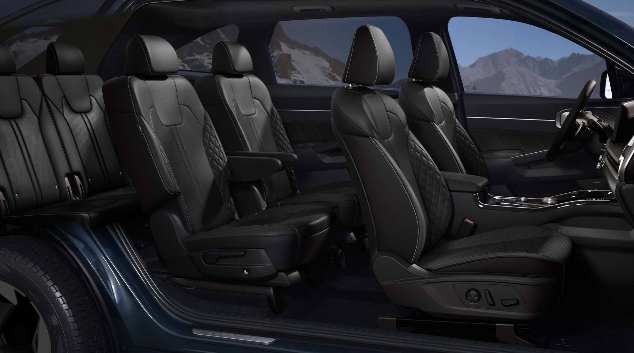 2026 Kia Sorento Plug-in Hybrid interior side-view of the spacious three-row seats