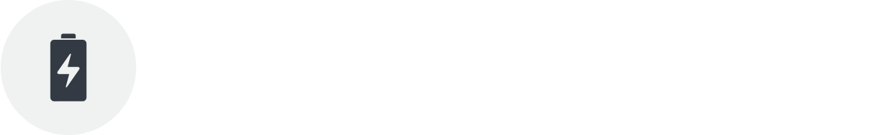 An icon of a battery with a lightning bolt inside of it.